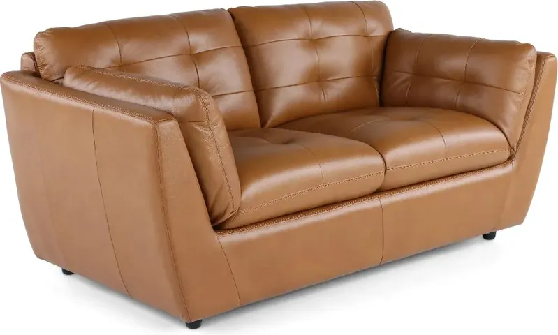 Tiffany Brown Leather Loveseat