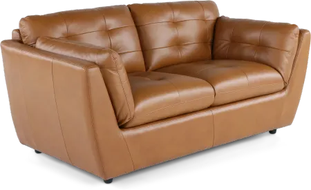 Tiffany Brown Leather Loveseat