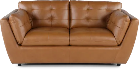 Tiffany Brown Leather Loveseat