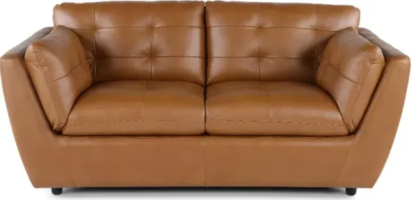 Tiffany Brown Leather Loveseat