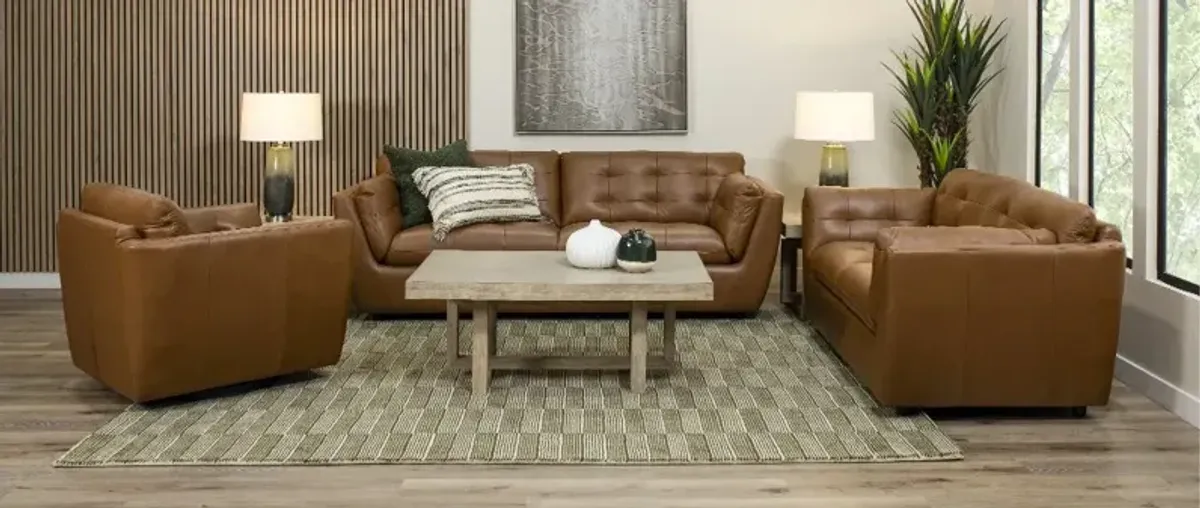 Tiffany Brown Leather Swivel Chair