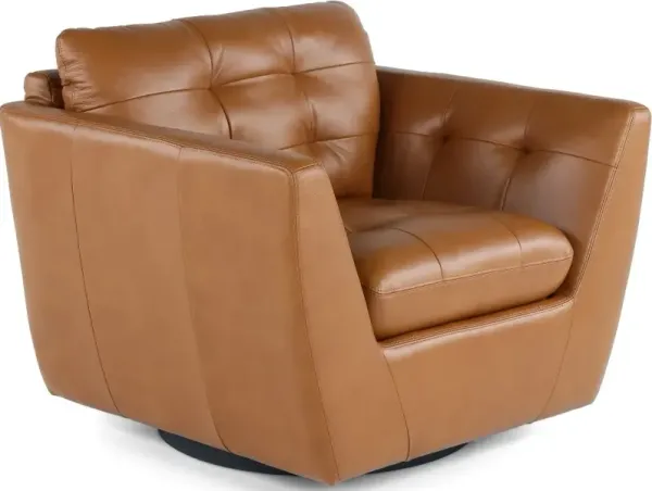 Tiffany Brown Leather Swivel Chair