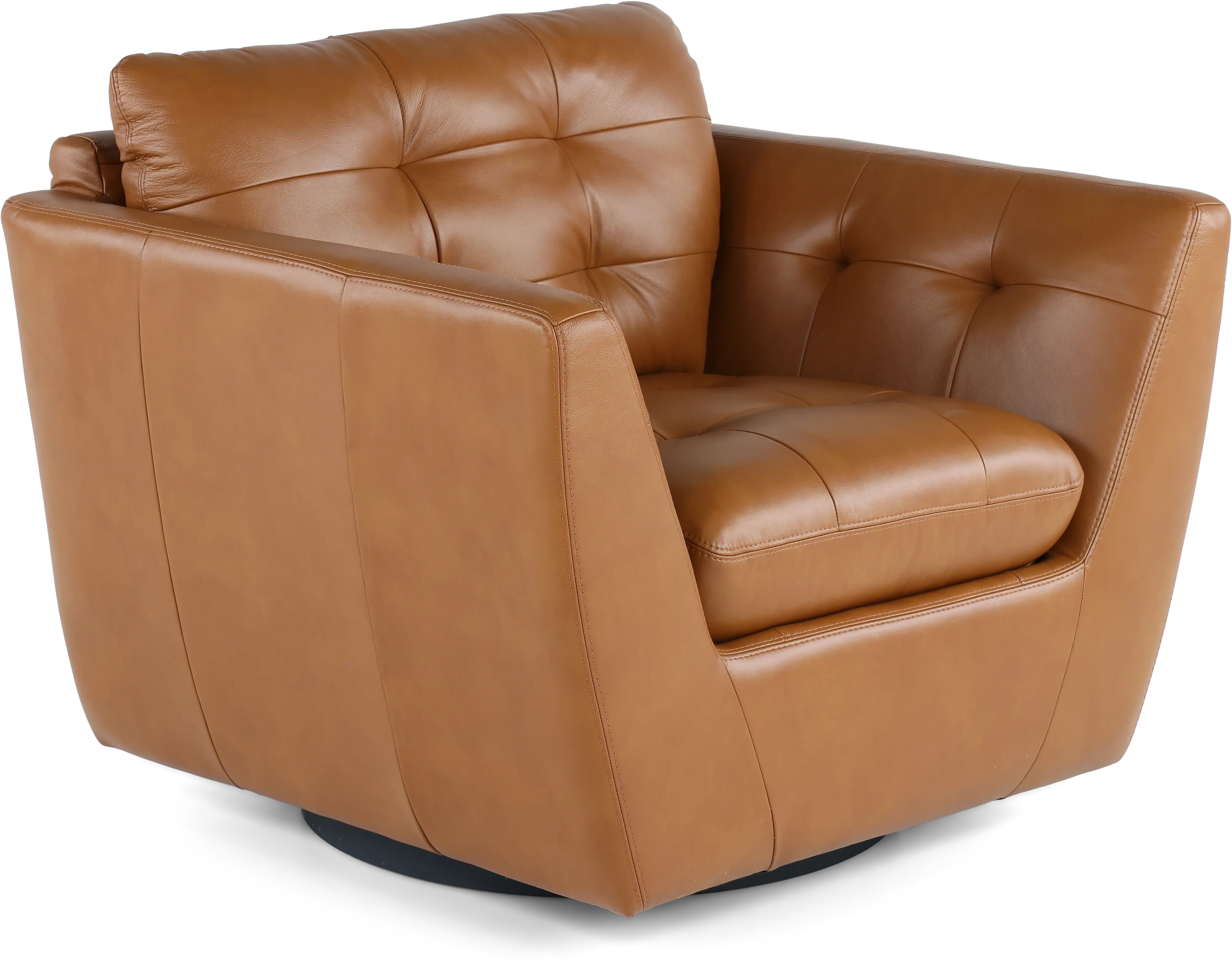 Tiffany Brown Leather Swivel Chair