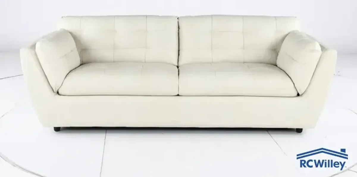 Tiffany White Leather Sofa