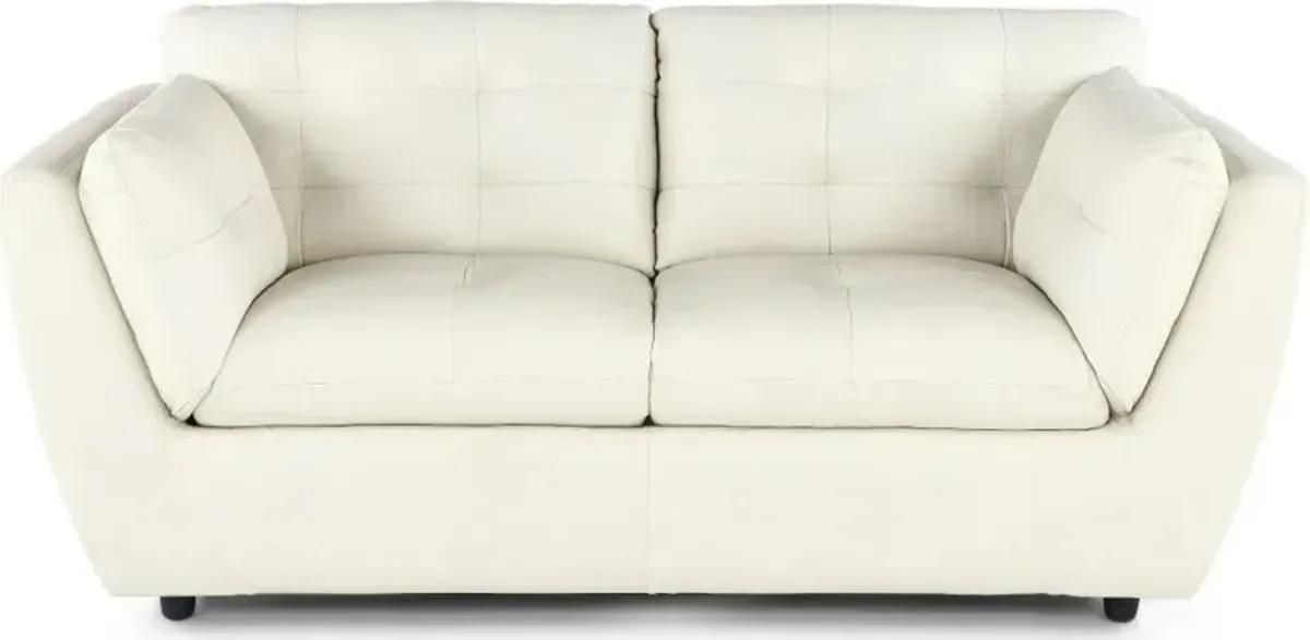 Tiffany White Leather Loveseat