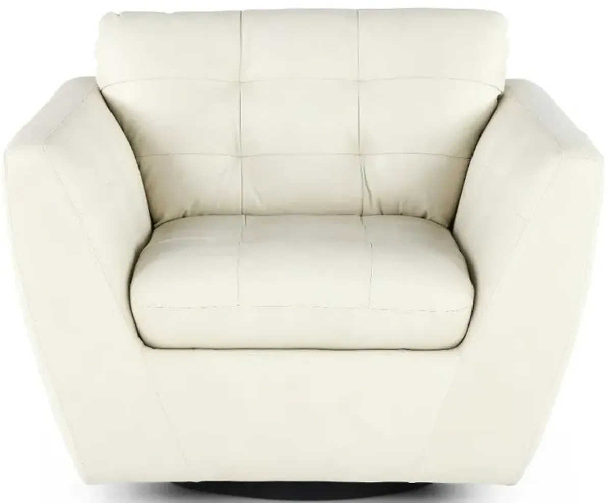 Tiffany White Leather Swivel Chair