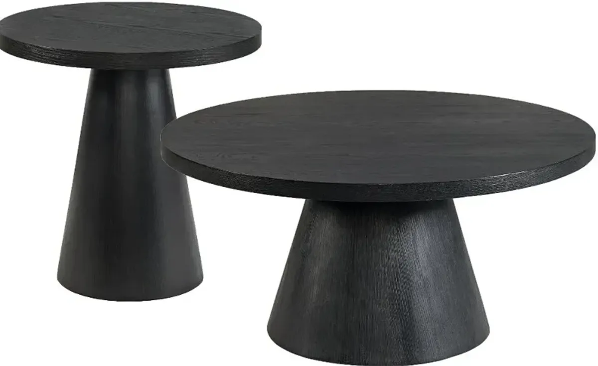 Portland Black Round Coffee Table