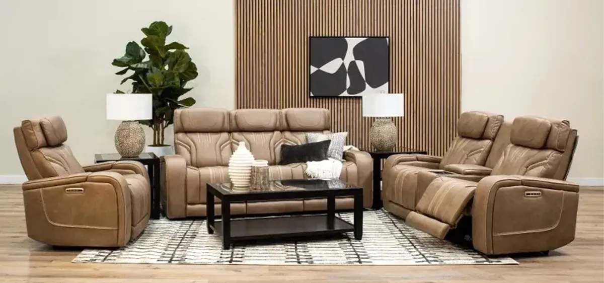 Tacama Sand Power Reclining Sofa with Audio
