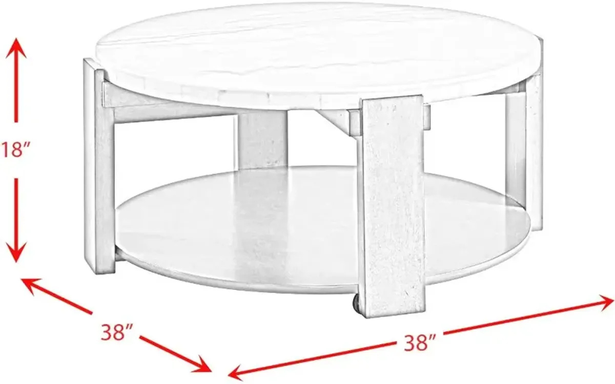 Rosamel Gray and White Marble Coffee Table