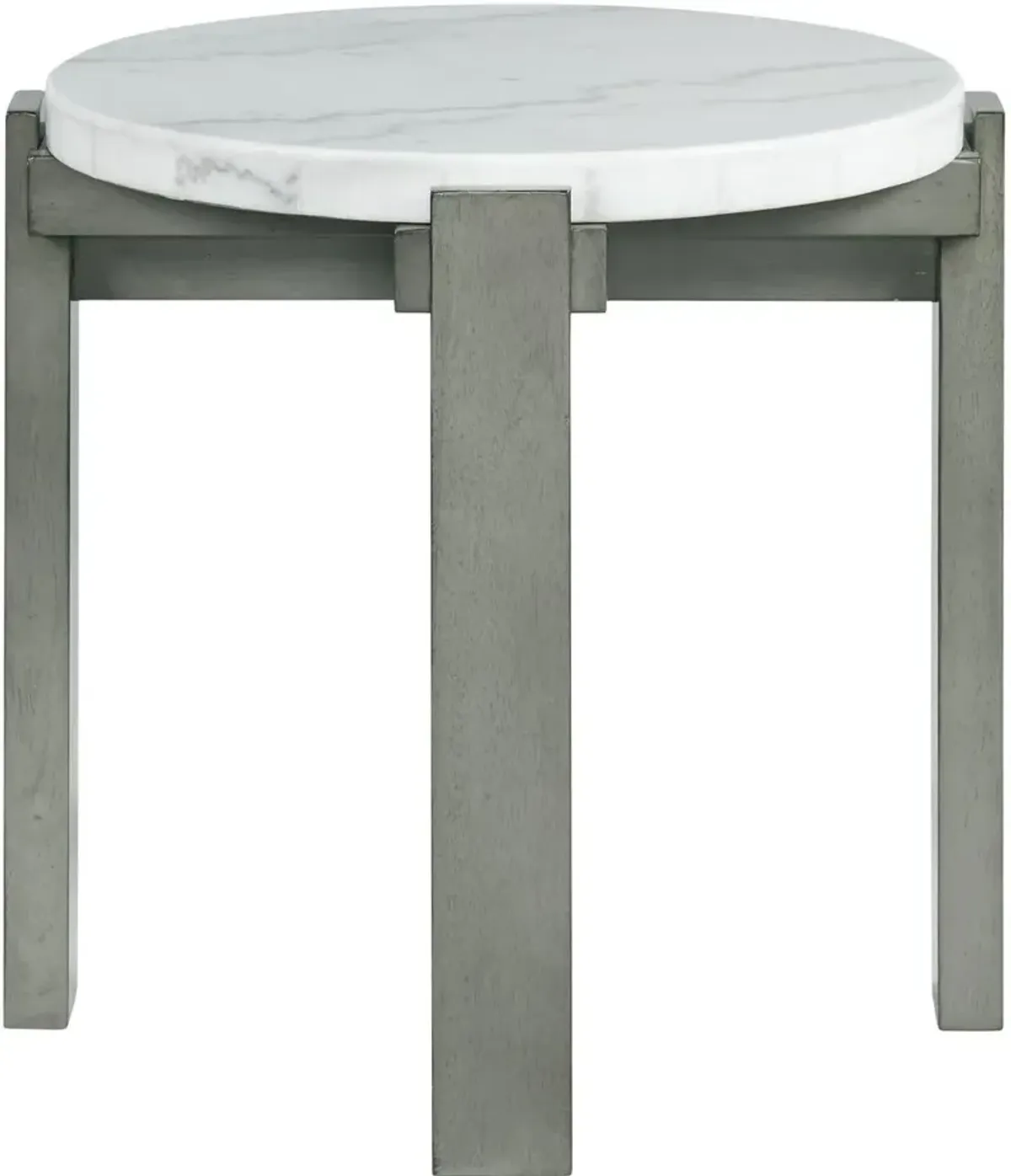 Rosamel Gray and White Marble End Table