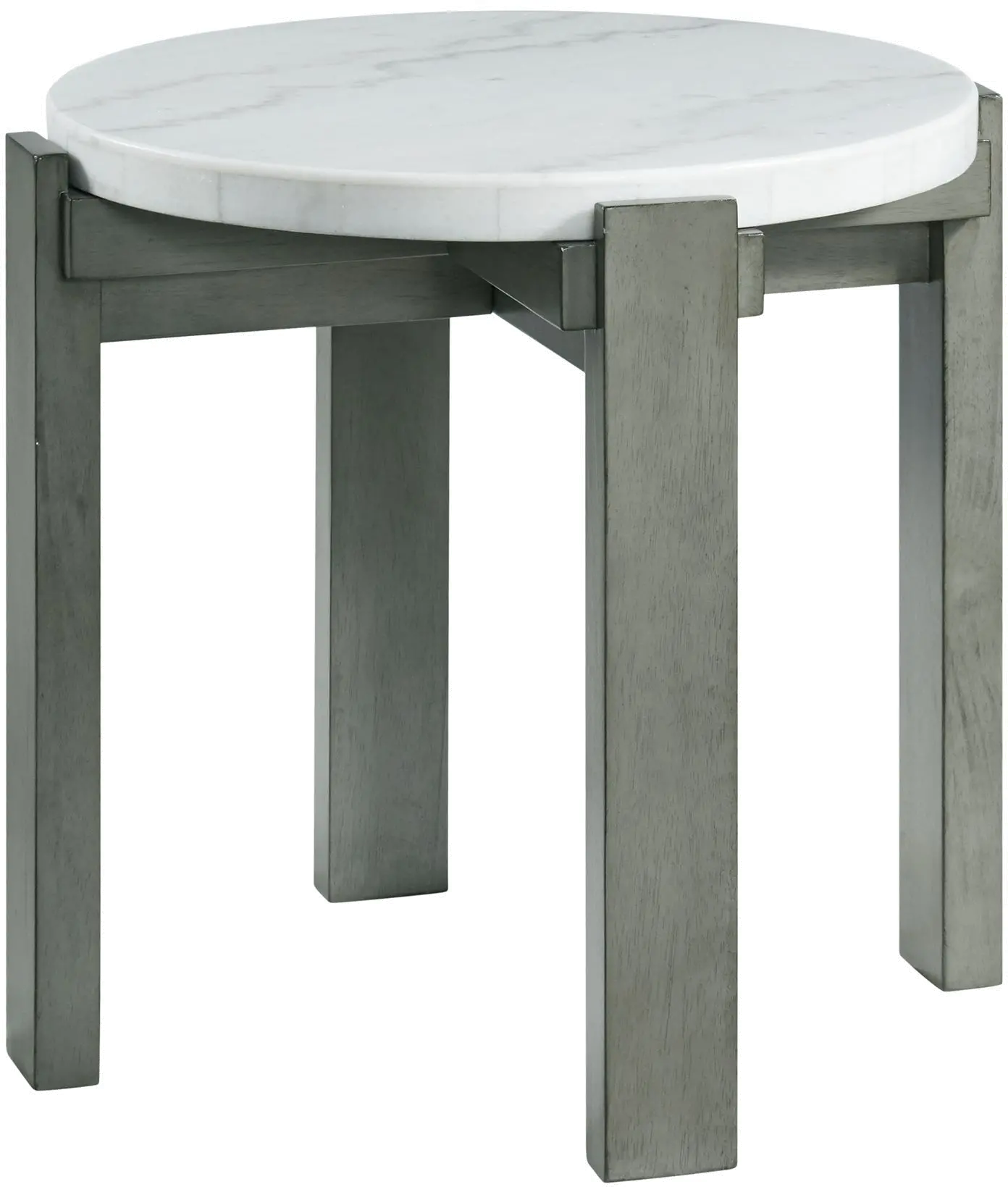 Rosamel Gray and White Marble End Table