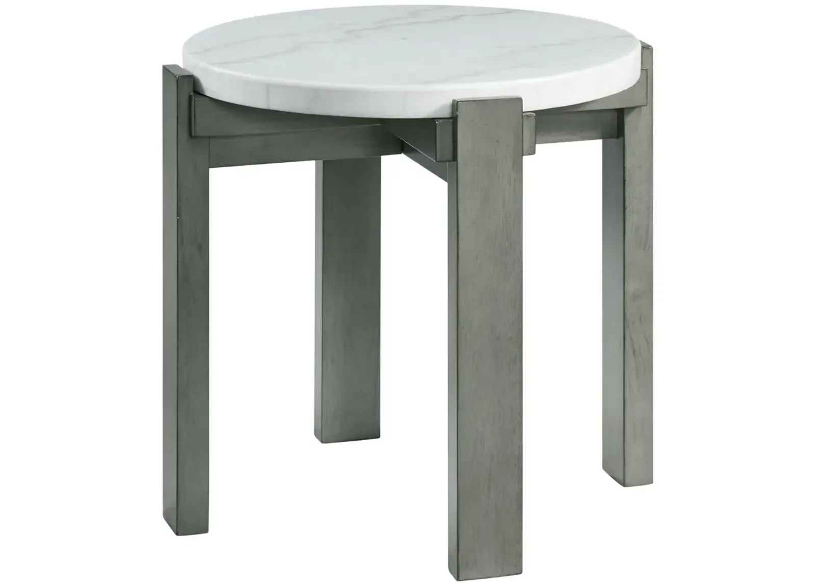 Rosamel Gray and White Marble End Table