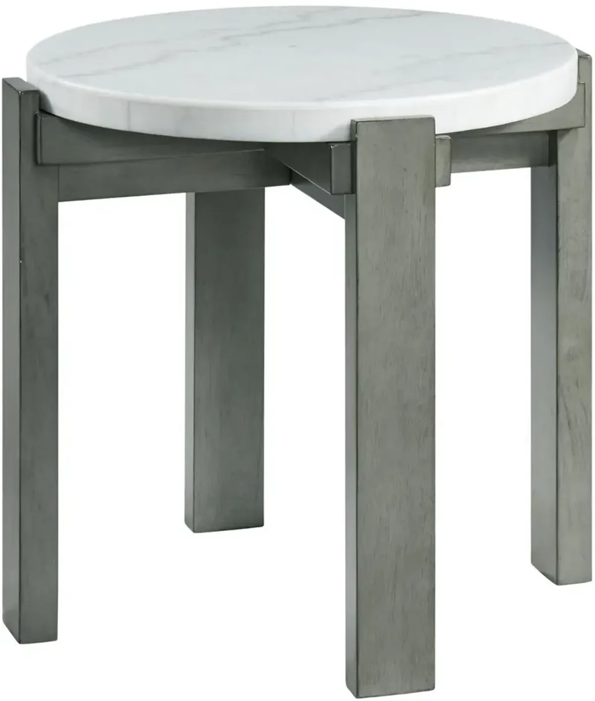 Rosamel Gray and White Marble End Table