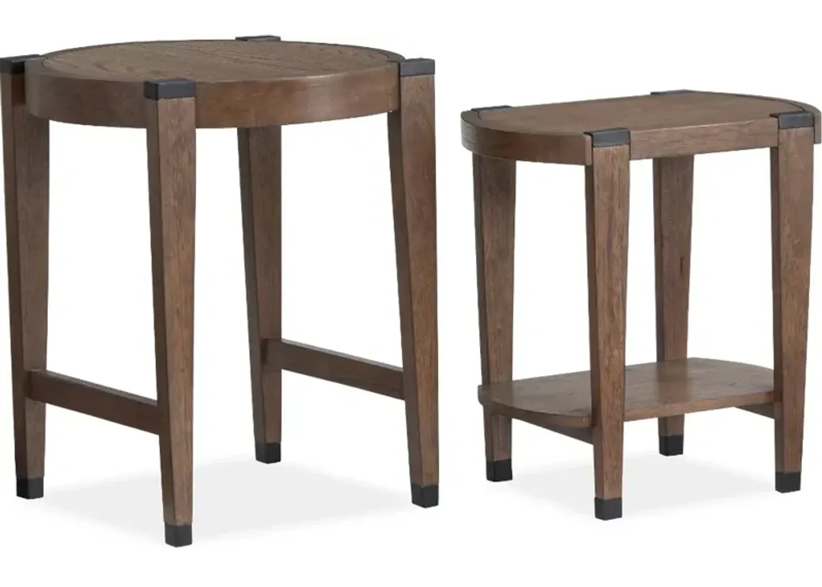 Kaysen Brown and Black Nesting Chairside Tables