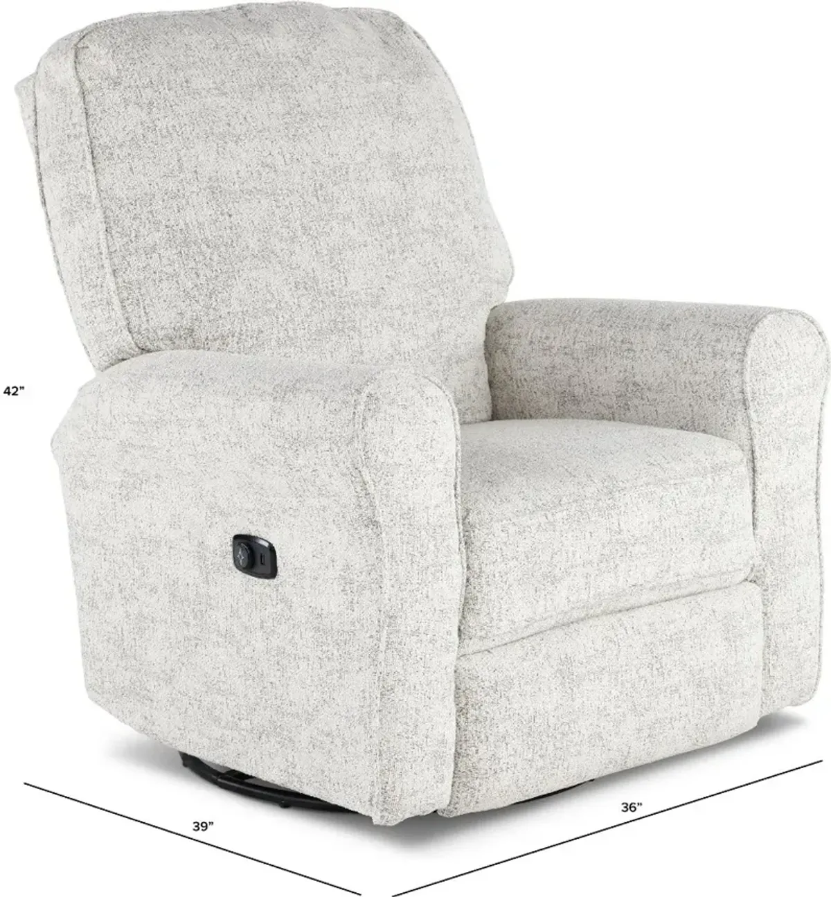 Josey White Pepper Swivel Glider Power Recliner