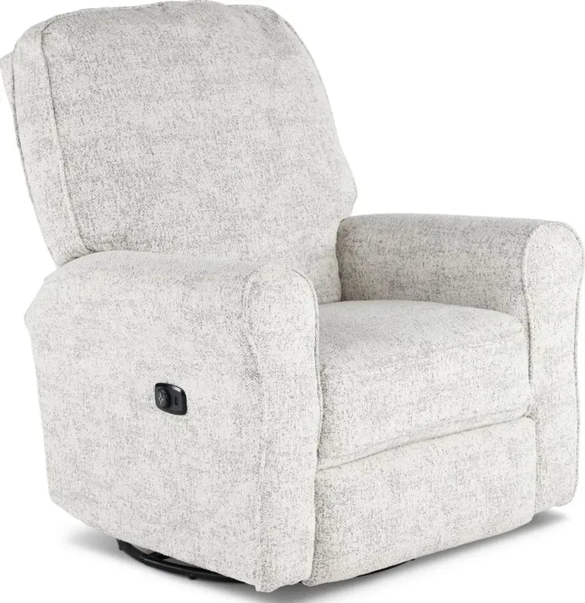 Josey White Pepper Swivel Glider Power Recliner