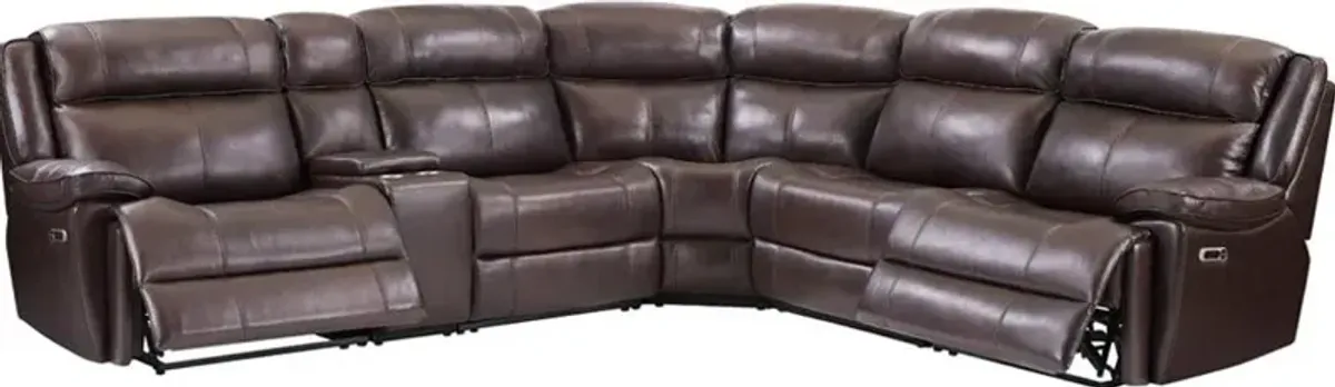 Eclipse Florence Brown 6-Piece Power Reclining Sectional