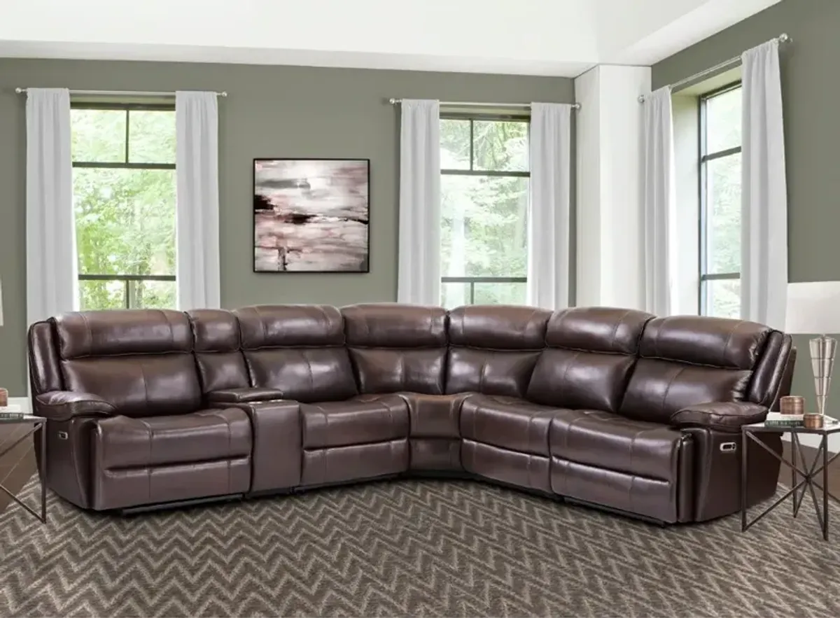 Eclipse Florence Brown 6-Piece Power Reclining Sectional