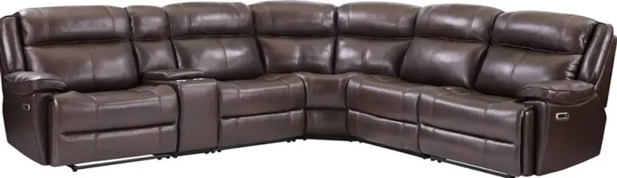 Eclipse Florence Brown 6-Piece Power Reclining Sectional