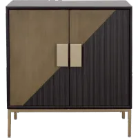 Black and Gold Two Door Cabinet