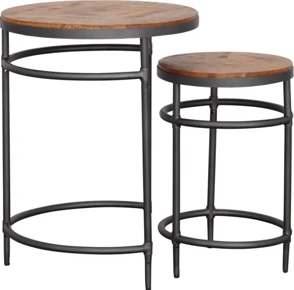 Turner Natural and Metal Nesting Tables, Set of 2