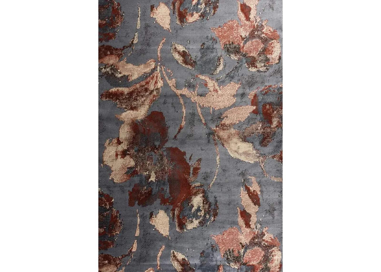 Aden 5 x 8 Floral Red and Gray Area Rug