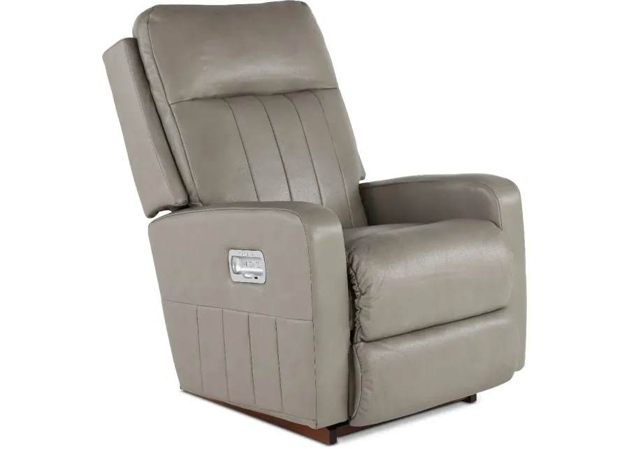 Finley Pewter Power Rocker Recliner with Headrest and Lumbar Support