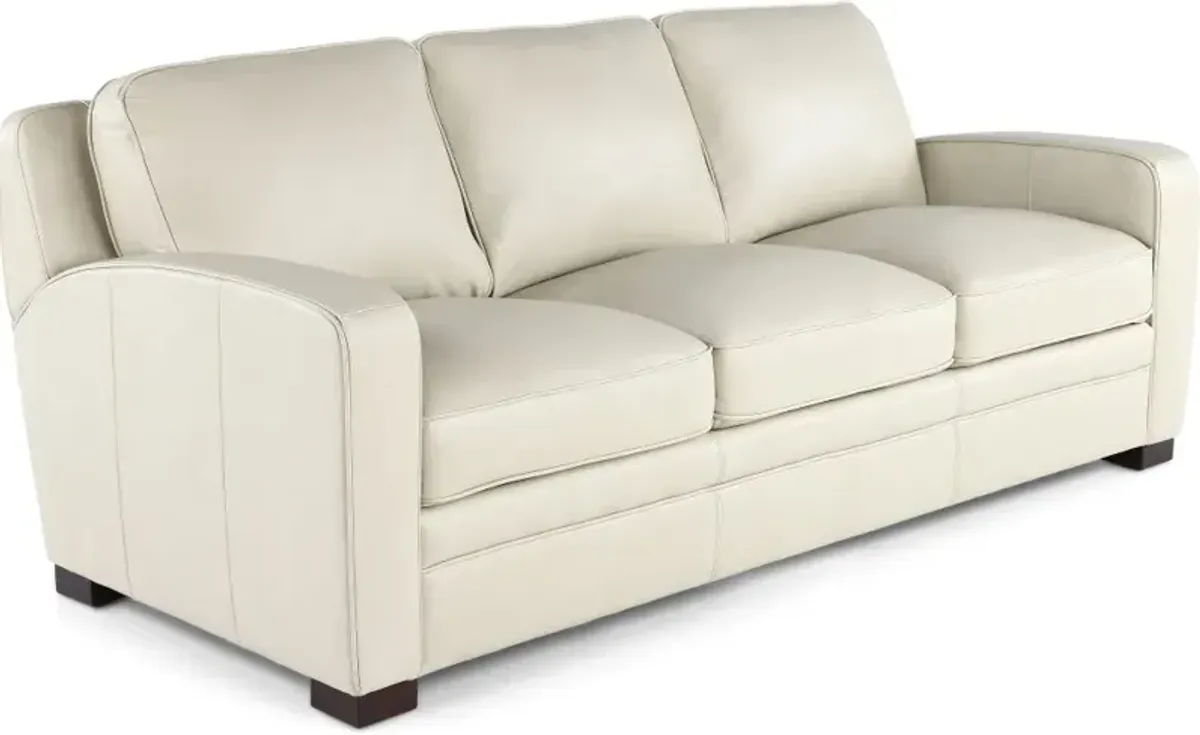 Stallion Ivory White Leather Sofa