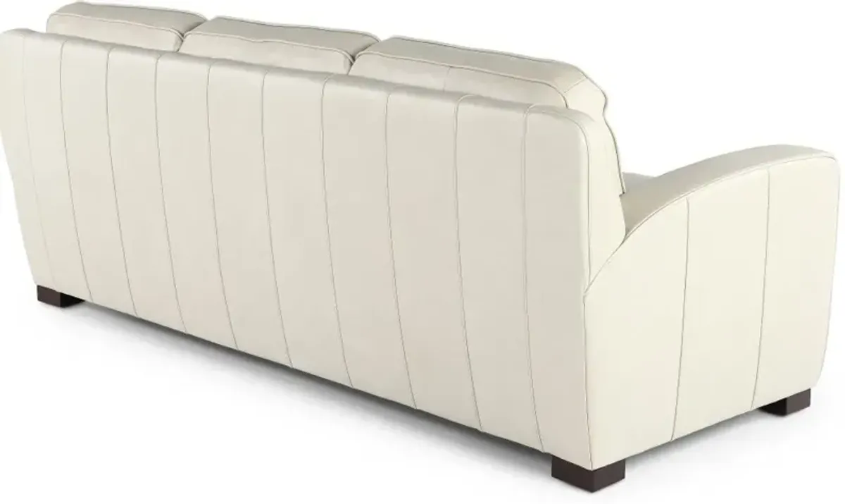 Stallion Ivory White Leather Sofa