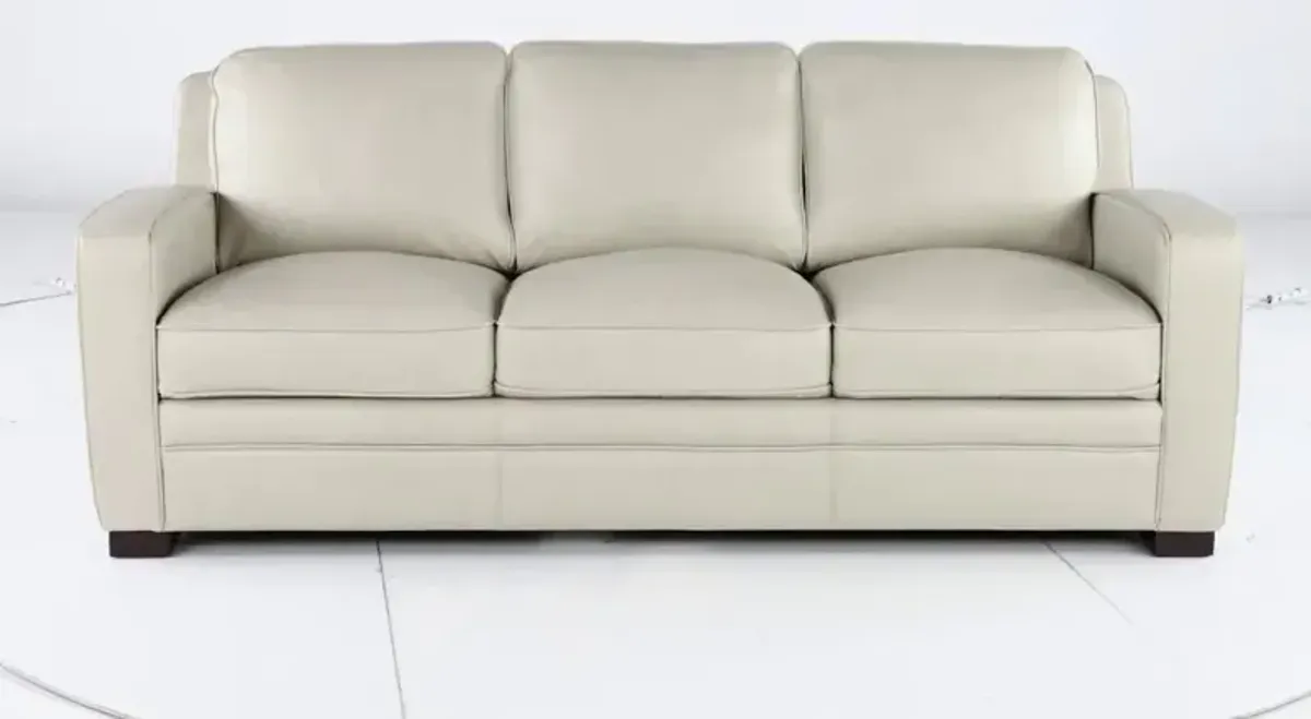 Stallion Ivory White Leather Sofa