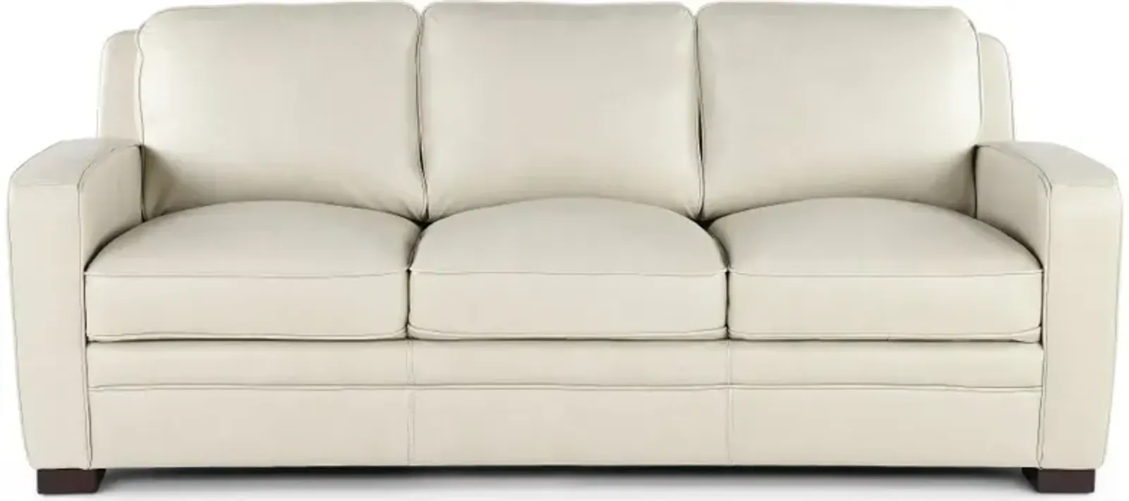 Stallion Ivory White Leather Sofa