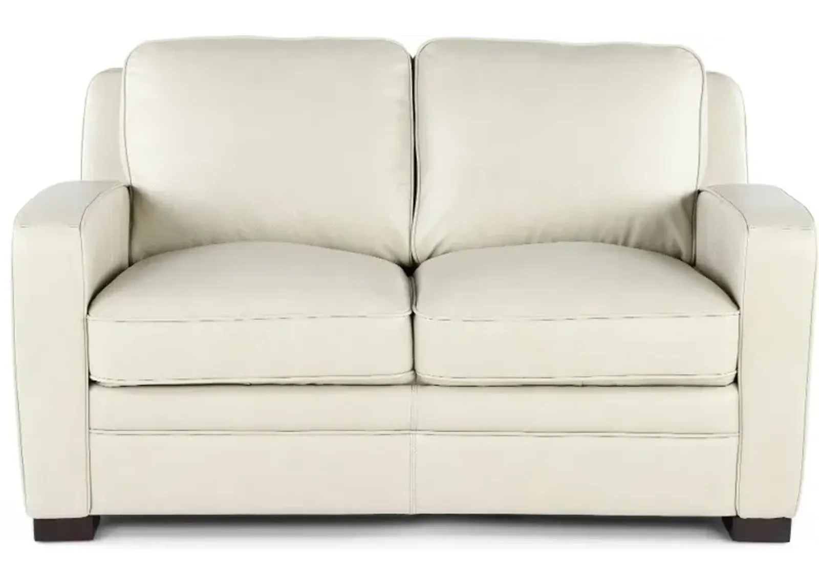 Stallion Ivory White Leather Loveseat