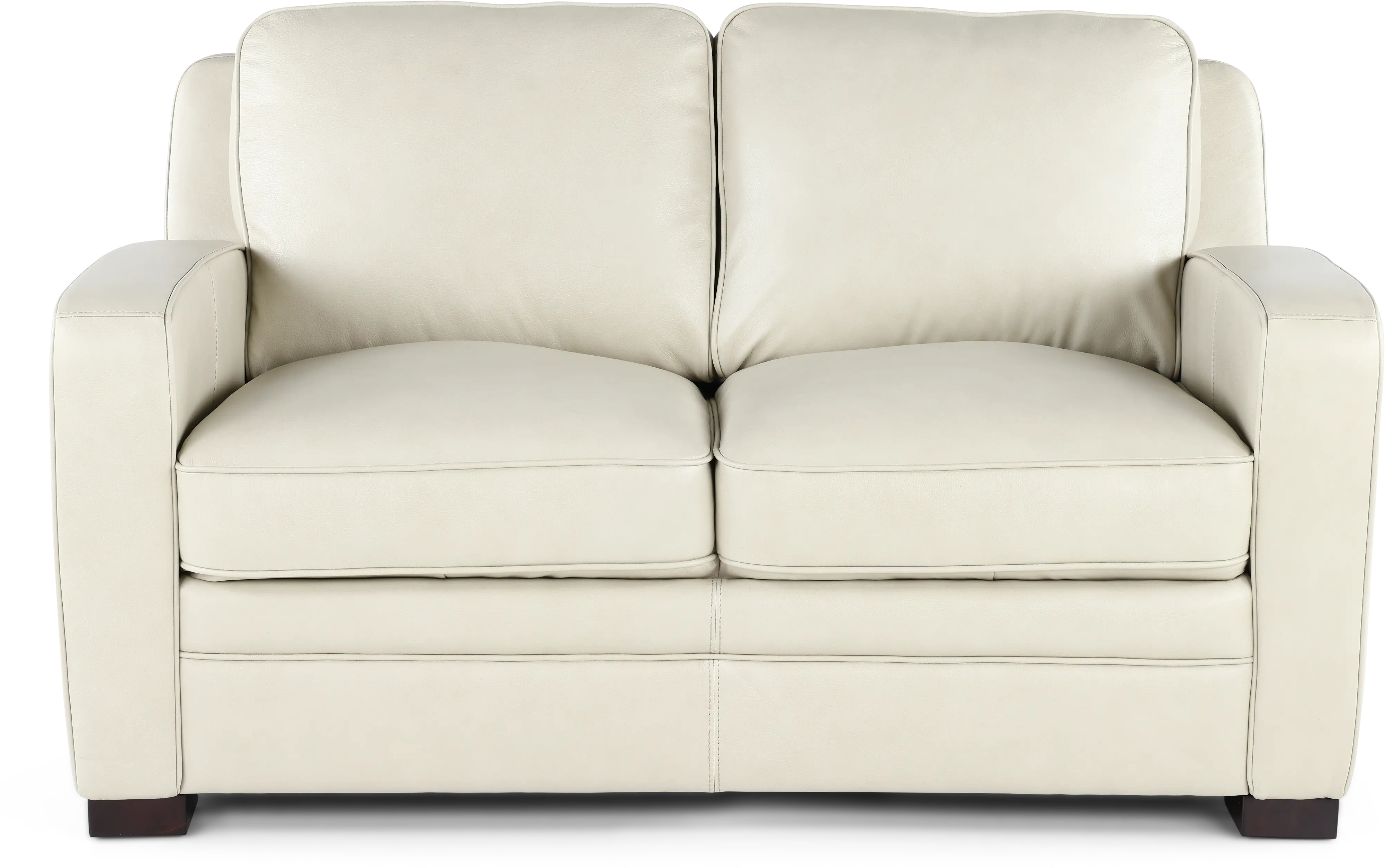 Stallion Ivory White Leather Loveseat