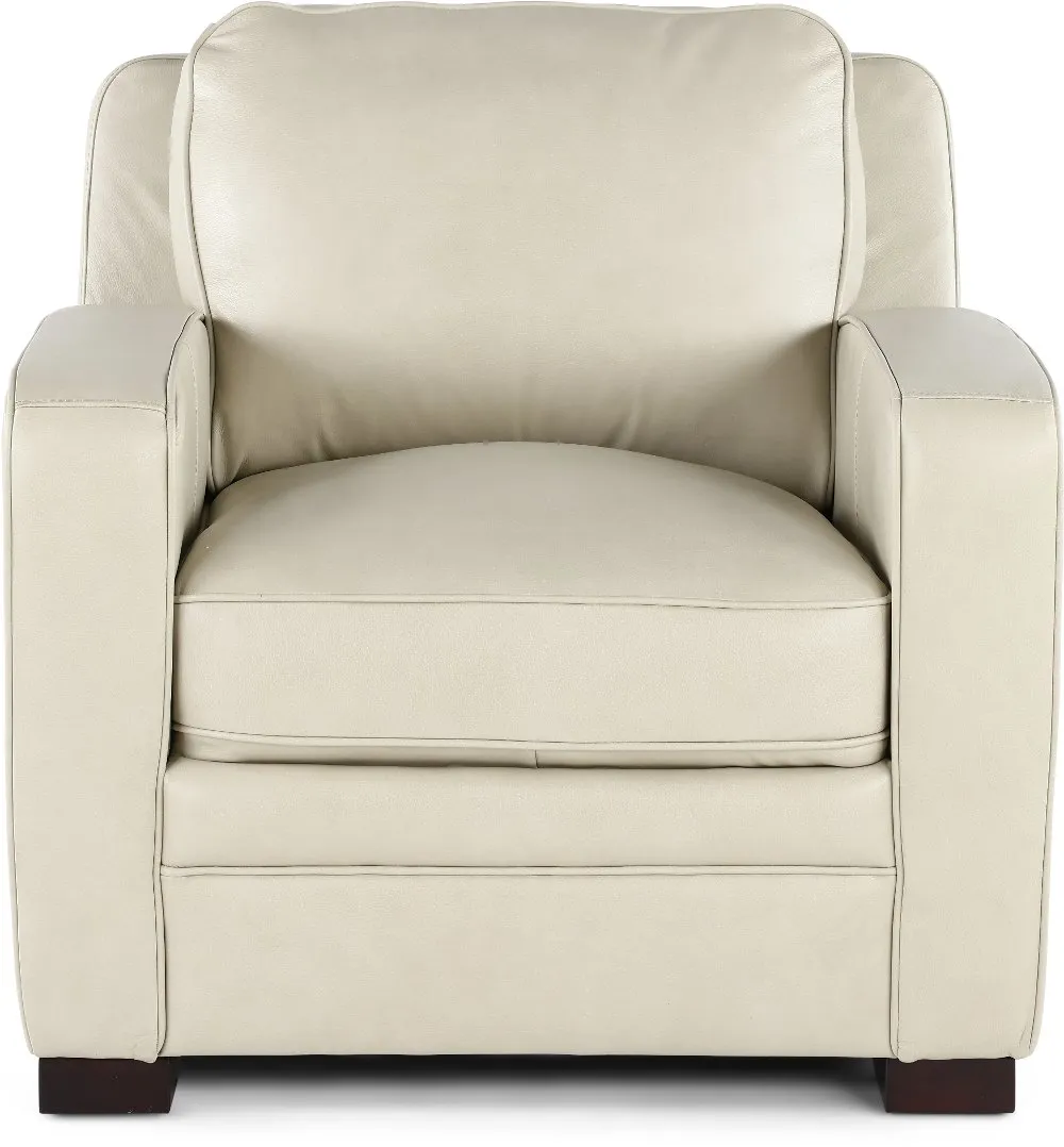 Stallion Ivory White Leather Chair