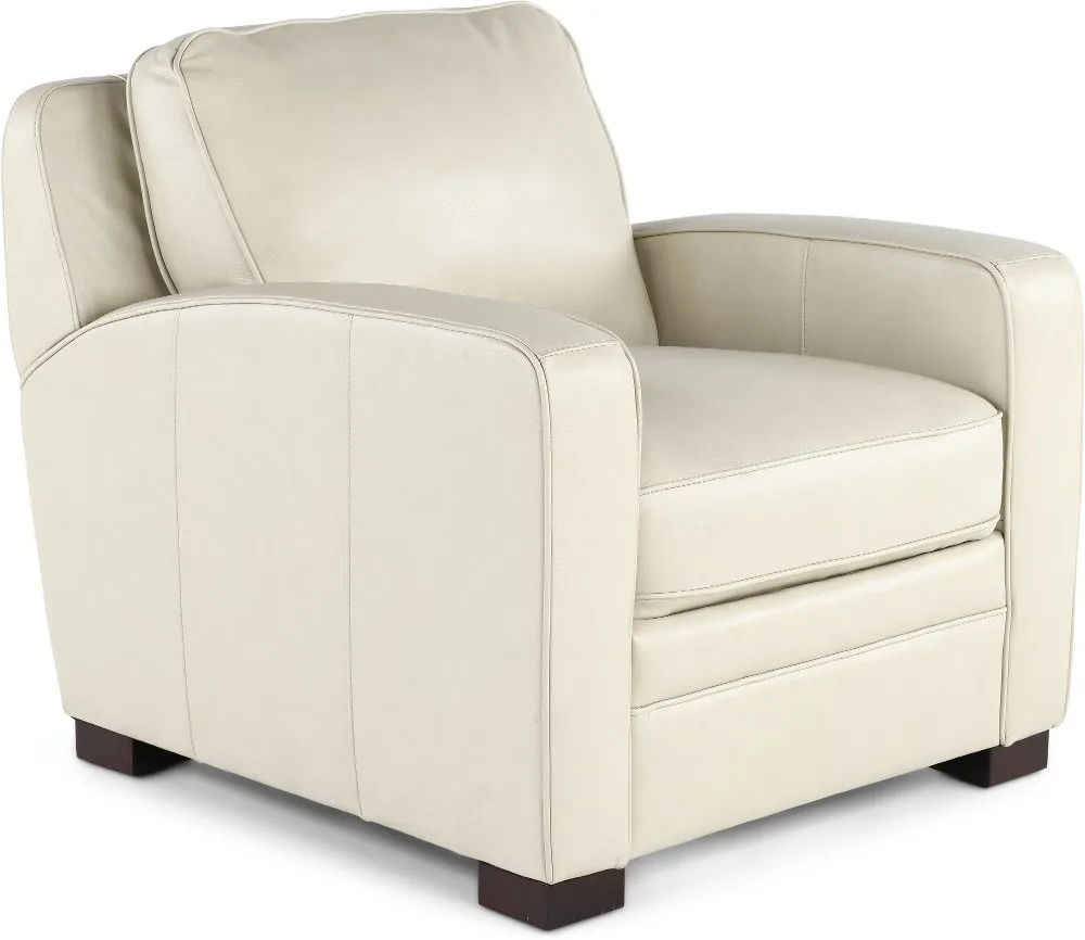 Stallion Ivory White Leather Chair