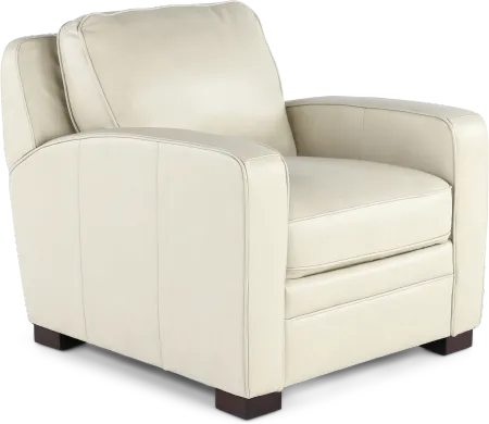Stallion Ivory White Leather Chair