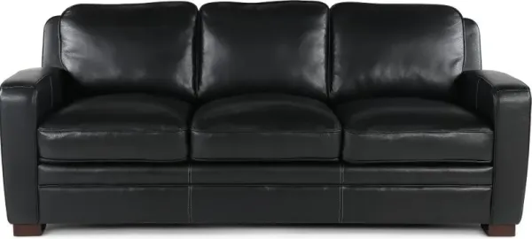 Stallion Black Leather Sofa