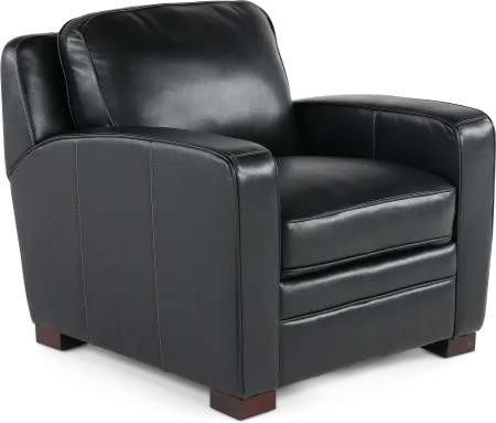 Stallion Black Leather Chair