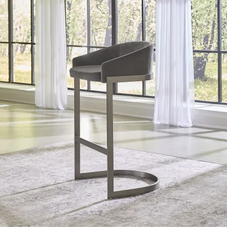 Oxford Mocha Brown and Nickel Counter Height Stool
