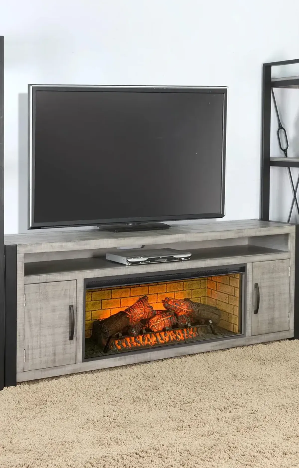 Ferrand Gray 78" Fireplace TV Stand