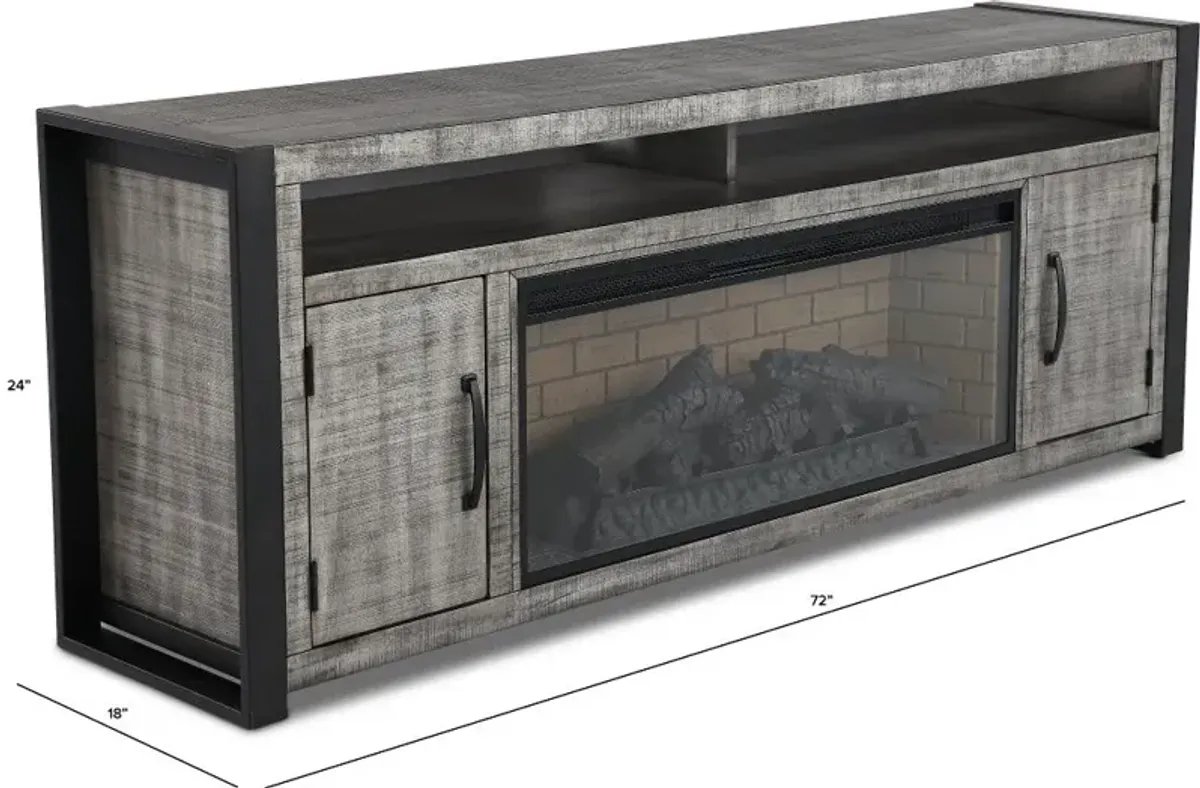 Ferrand Gray 78" Fireplace TV Stand