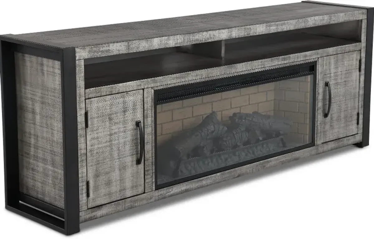 Ferrand Gray 78" Fireplace TV Stand