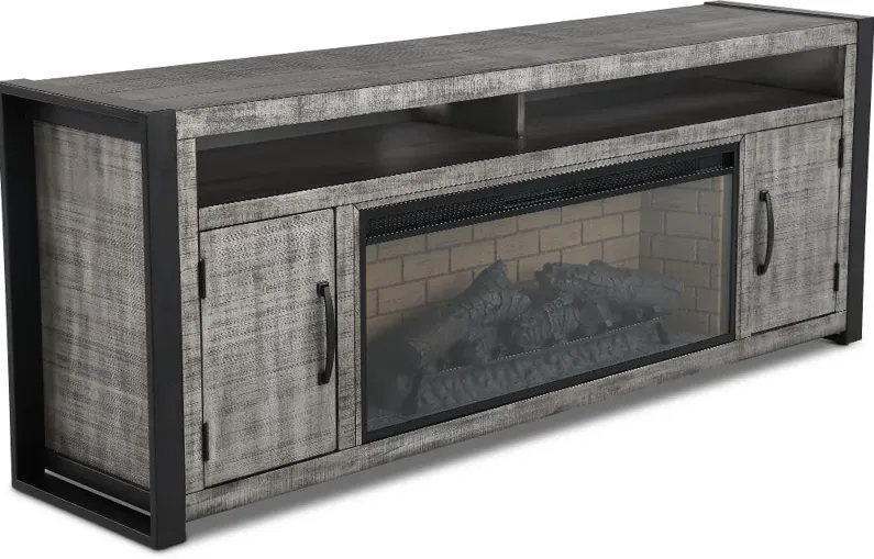 Ferrand Gray 78" Fireplace TV Stand