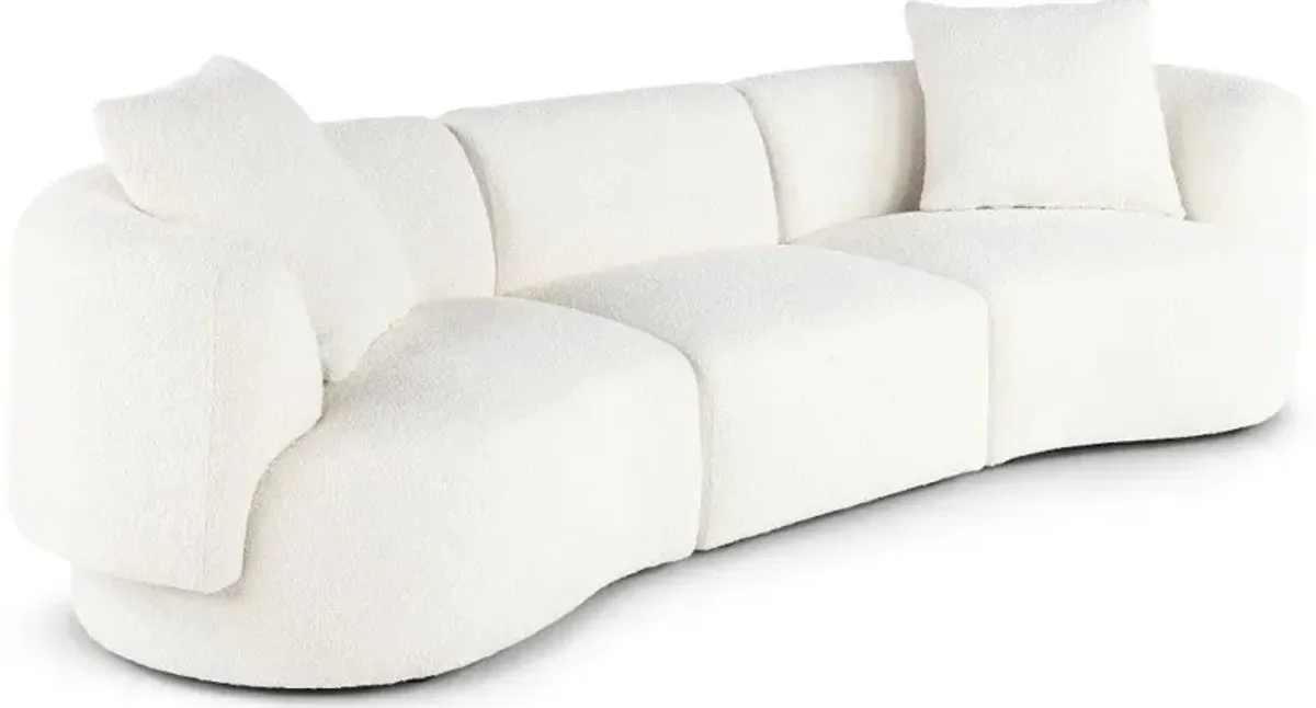 Abby White 3 Piece Sectional Sofa