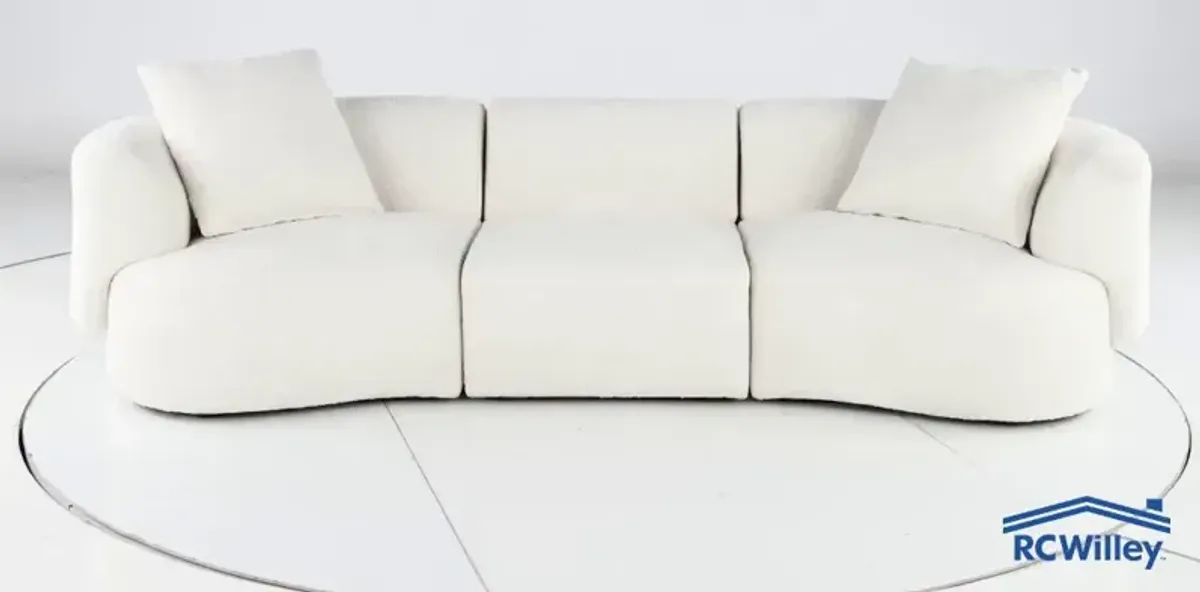 Abby White 3 Piece Sectional Sofa