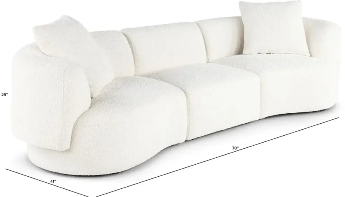 Abby White 3 Piece Sectional Sofa