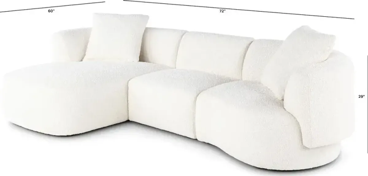 Abby White 3 Piece Sectional