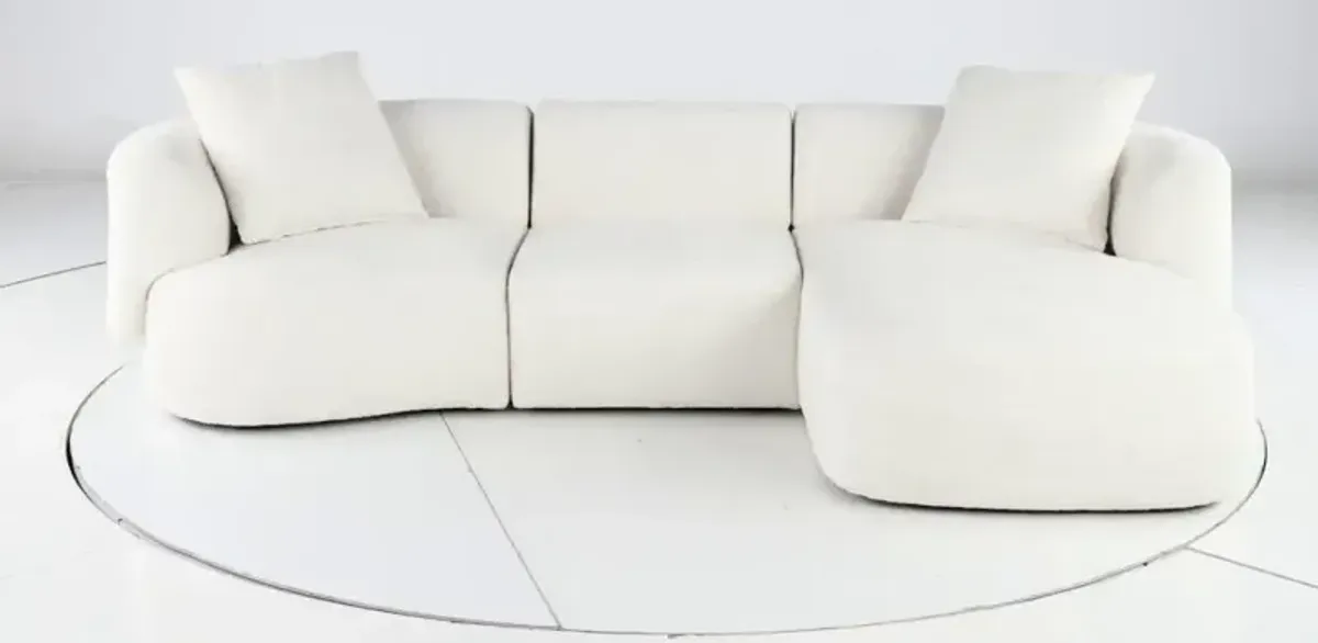 Abby White 3 Piece Sectional