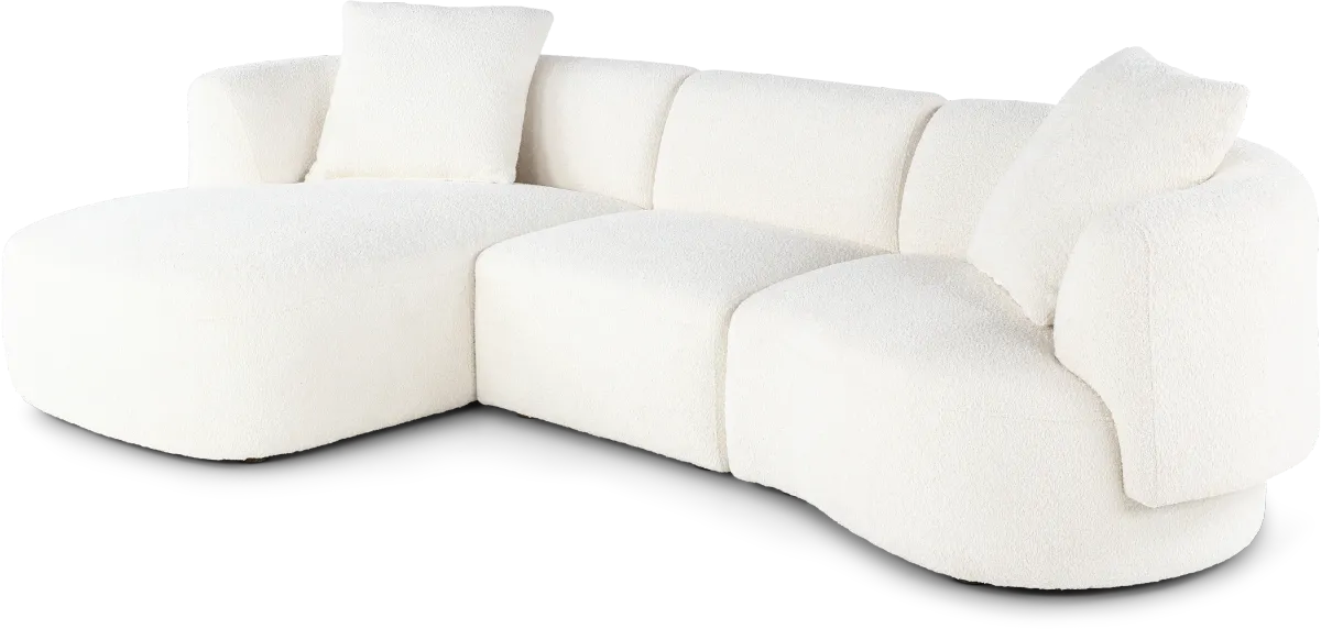 Abby White 3 Piece Sectional