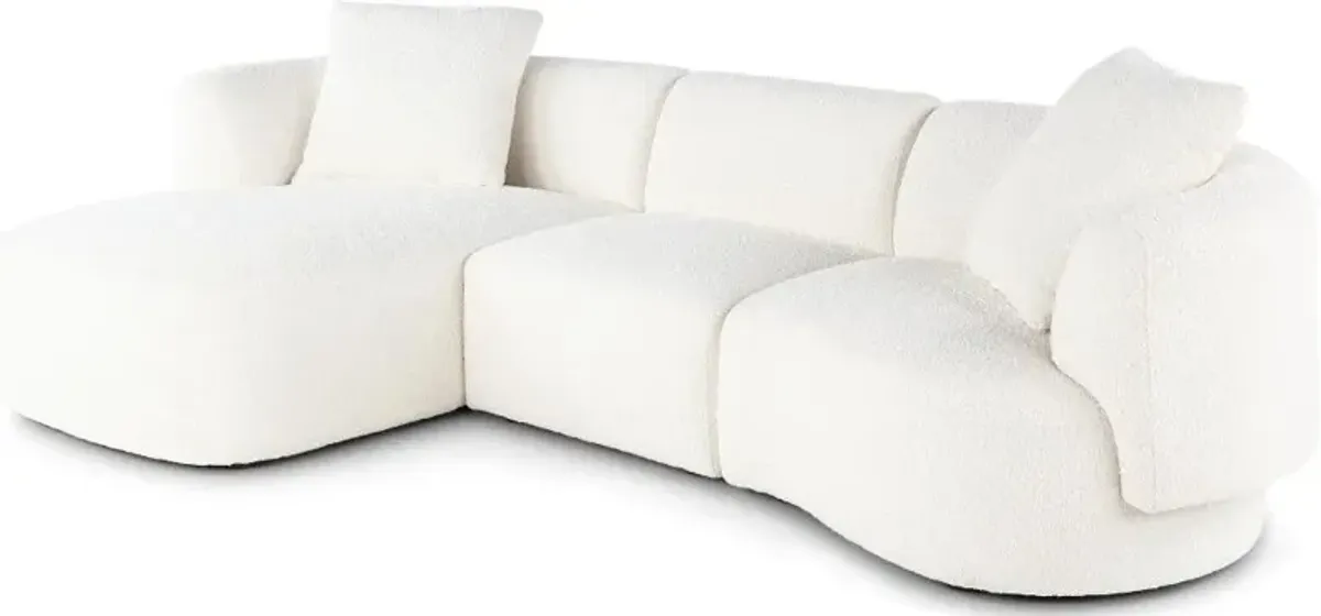 Abby White 3 Piece Sectional